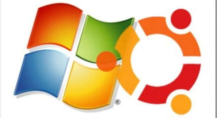 Ubuntu logo and Windows logo